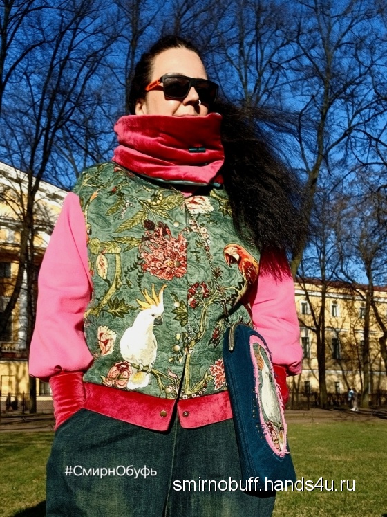 Купить Куртка бомбер Тропики , Куртки, Верхняя одежда, Одежда ручной работы. Мастер Елена Смирнова (Smirnobuff) . авторская обувь