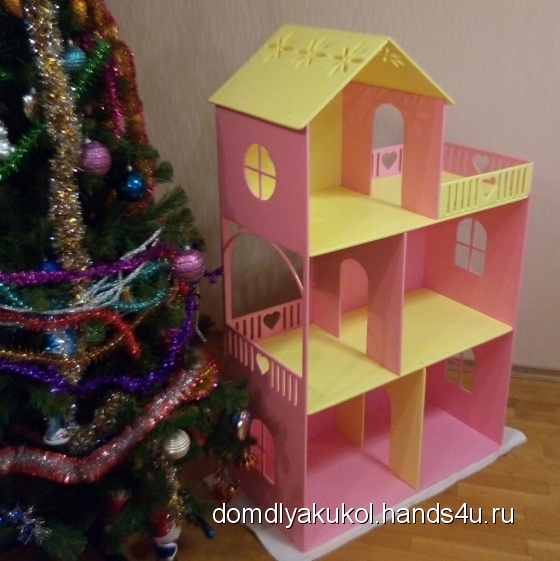 Купить Кукольный домик трехэтажный, Кукольный дом, Куклы и игрушки ручной работы. Мастер Елена Криницкая (domdlyakukol) . дом для барби