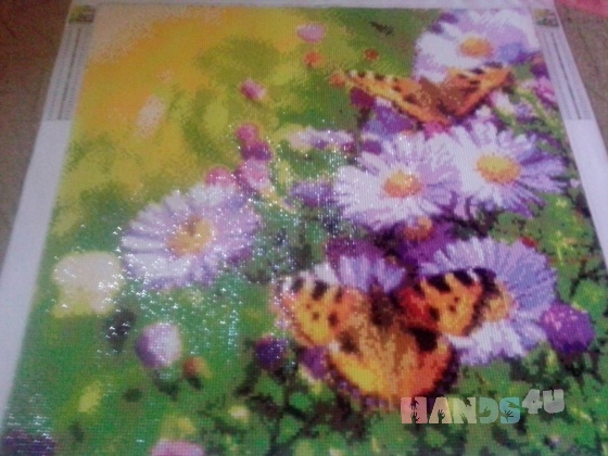 Купить Бабочки в цветах, Картины цветов, Картины и панно ручной работы. Мастер юлия лел (vesnulea) . акриловые стразы