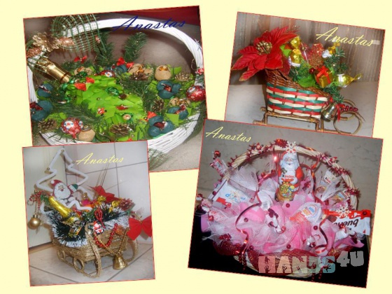 Купить подарочные корзины на новый год, Цветы и флористика ручной работы. Мастер Настя  (anastas) . 