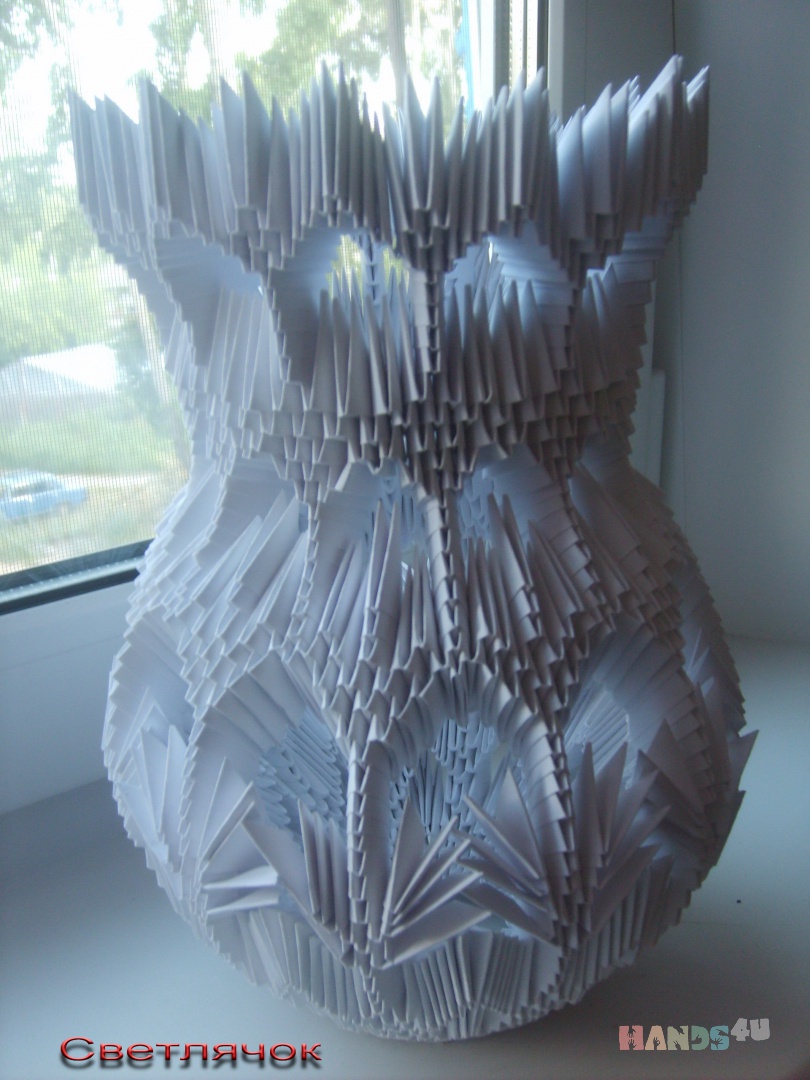 Цветная ваза в технике модульное оригами. Мастер-класс с пошаговыми фото