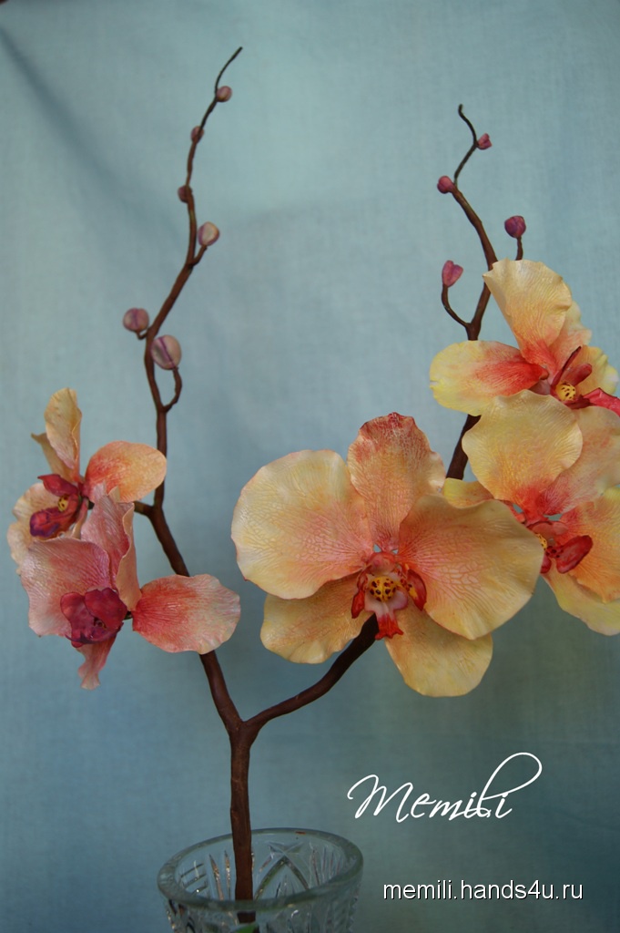 Орхидея из холодного фарфора ID 541, Полимерная глина, Цветы, Цветы ифлористика ручной работы