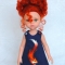 Купить Льняное платье с ручной росписью Firefox для куклы Paola Reina 33 см, Одежда для кукол, Куклы и игрушки ручной работы. Мастер Оксана Алексеева (Ksydolldress) . авторское платье
