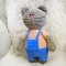 Купить Плюшевый котик в комбинезоне, Коты, Зверята, Куклы и игрушки ручной работы. Мастер Дарья Марьина (brusnika203) . котик