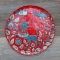 Купить Тарелка со львом и птичками красная, Тарелки, Посуда ручной работы. Мастер Мария Кокорина (redforest) . керамика