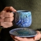 Купить чашка с блюдцем из керамики, Сервизы, чайные пары, Посуда ручной работы. Мастер  korobka4udes (korobka4udes) . 