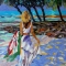 Купить Картина из мозаики - девушка на пляже, Люди, Картины и панно ручной работы. Мастер Picture Mosaic (mosaic-art) . мозаика